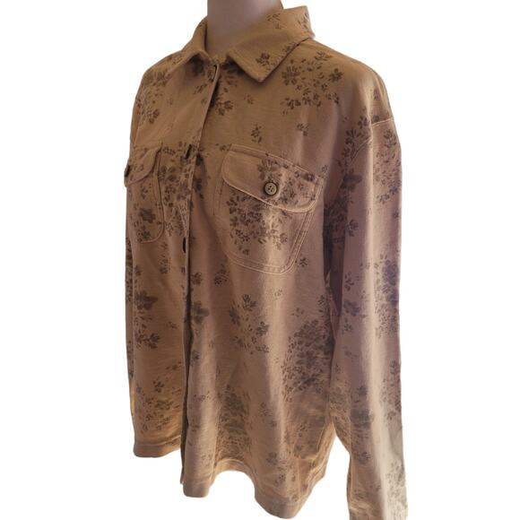 Vntg Liz Claiborne Liz Co Floral Button Down Blouse Cottage Prairie Romantic M - Picture 3 of 9